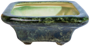 Горшок Бонсайница 21х21х9 см керамический зеленый