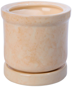 Горшок Цилиндр d12,5 см керамический бежевый с подставкой