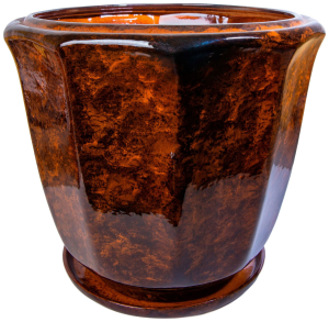 Горшок Каштан d36,5 см керамический коричневый с подставкой