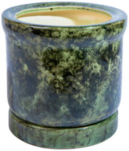 Горшок Цилиндр d12,5 см керамический зеленый с подставкой