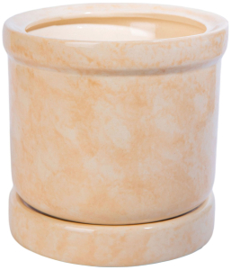 Горшок Цилиндр d14,5 см керамический бежевый с подставкой