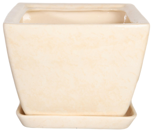 Горшок Парус №2 22х22х20 см керамический бежевый с подставкой