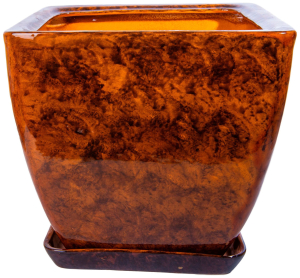 Горшок Парус №3 26х26х25 см керамический бежевый с подставкой