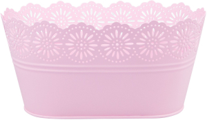 Кашпо d22 см металлическое розовое