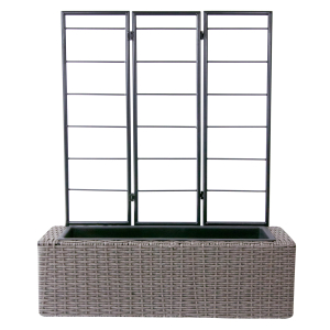 Ящик балконный Ротанг 69x21x87 см серый 